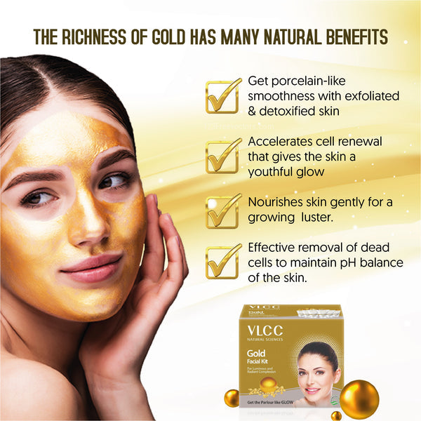 VLCC Gold Single Facial Kit - 60 gm