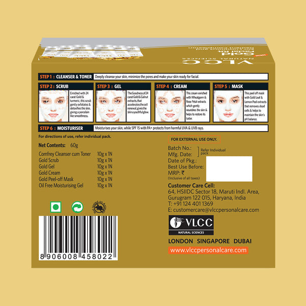 VLCC Gold Single Facial Kit - 60 gm