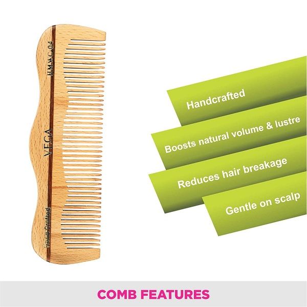 Vega Grooming Wooden Comb - HMWC-04