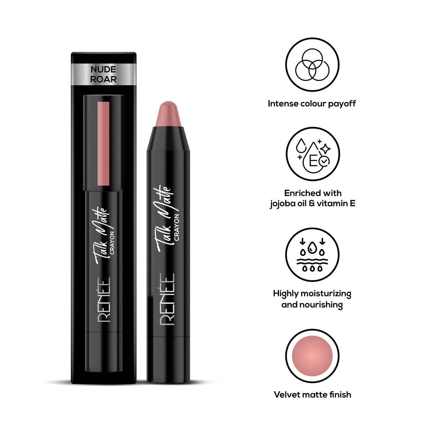 Renee Talk Matte Crayon Lipstick 4.5gm - Nude Roar