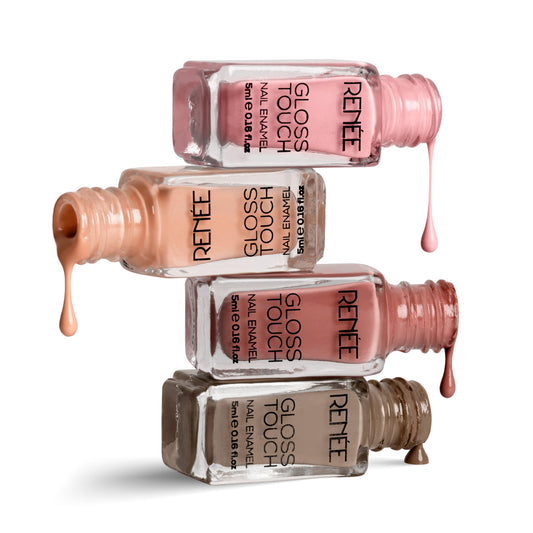 Renee Gloss Touch Set Of 4 Nail Enamels, 5ml Each - N02 Everyday Nudes