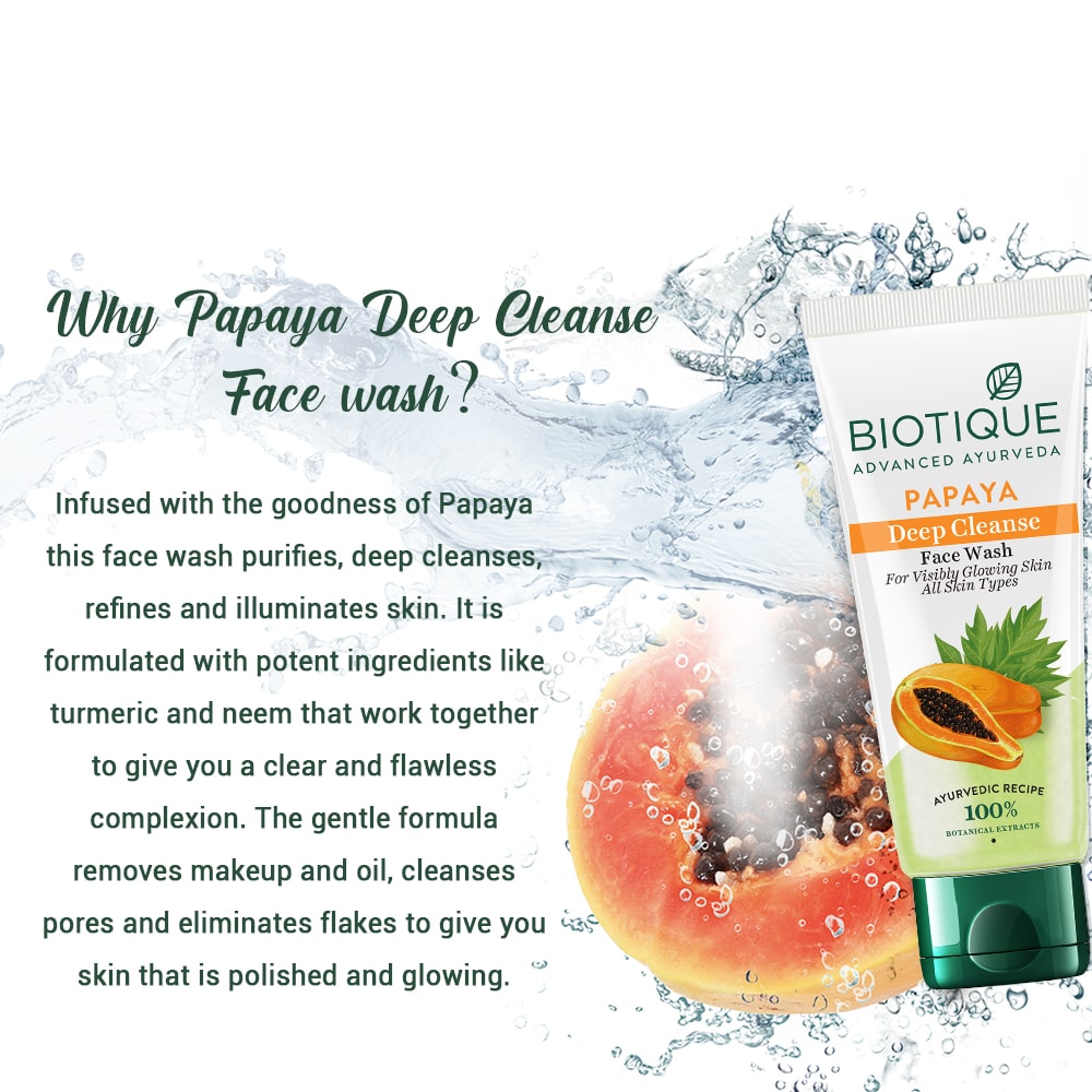 Biotique Papaya Deep Cleanse Face Wash 100ml