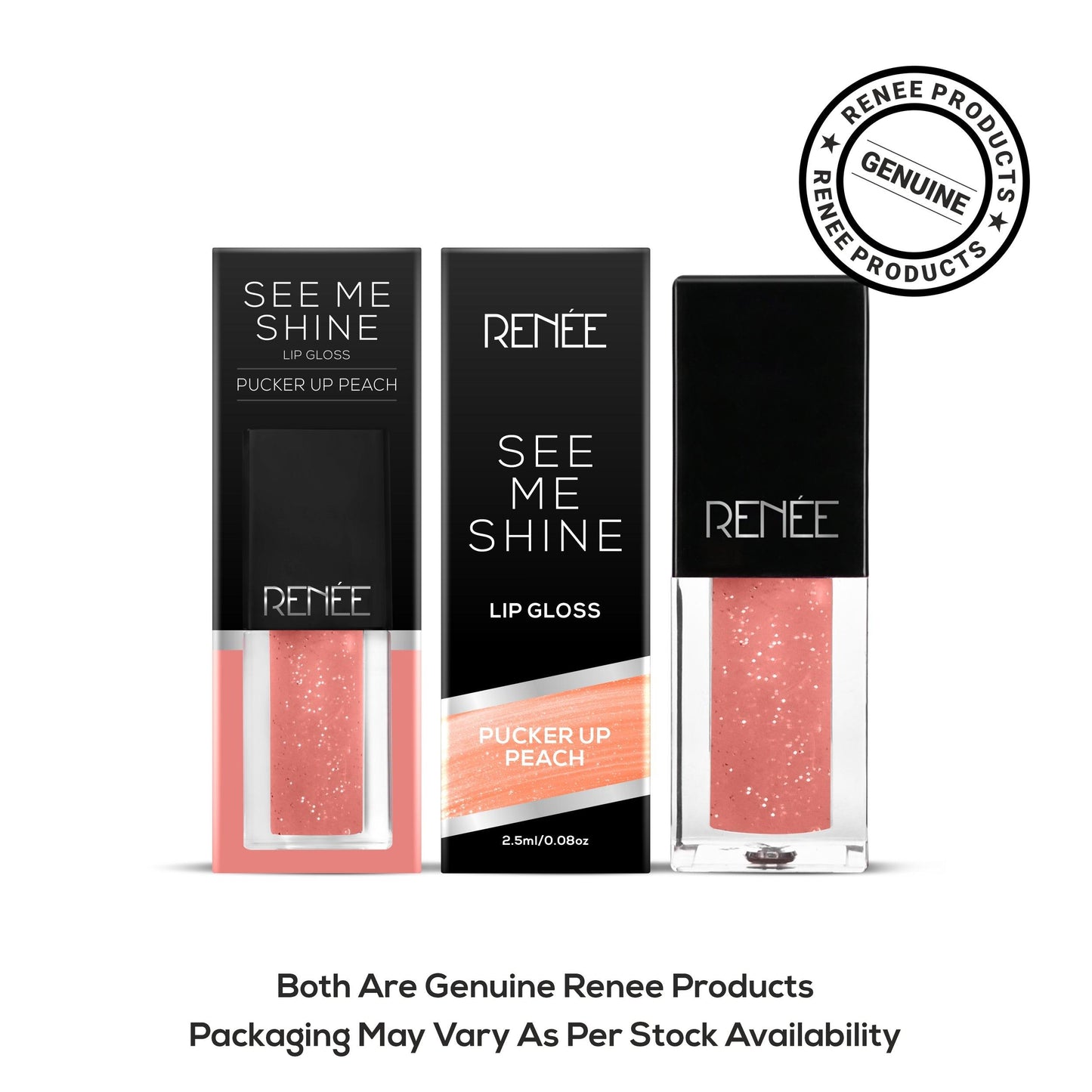 Renee See Me Shine Lip Gloss 2.5ml - Pucker Up Peach