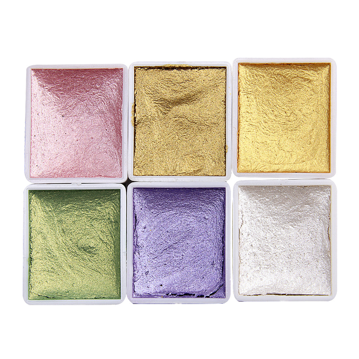 WATERCOLOUR WITH SHIMMER (6 COLOURS), SHIMMER SOLID WATERCOLOR, CANDY 01