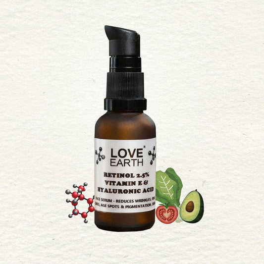 Love Earth Retinol 2.5% Vitamin E & Hyaluronic Acid-Face Serum - 30ml