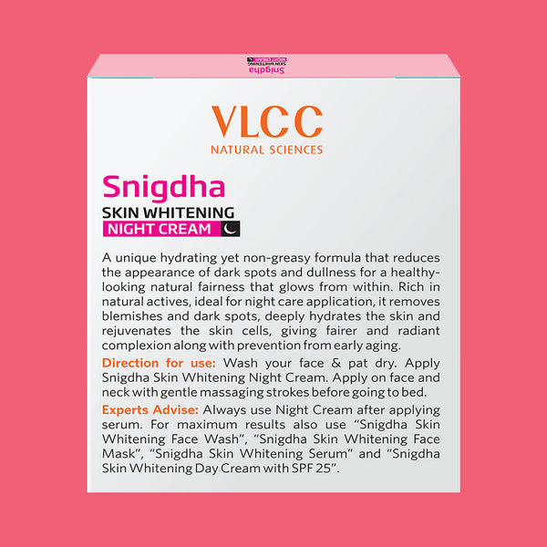 VLCC Snigdha Skin Whitening Night Cream 50gm Soni Cosmetics