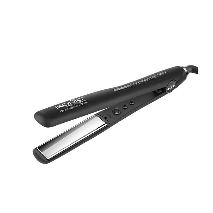 Ikonic Slim Titanium Shine Hair Straightener - Black