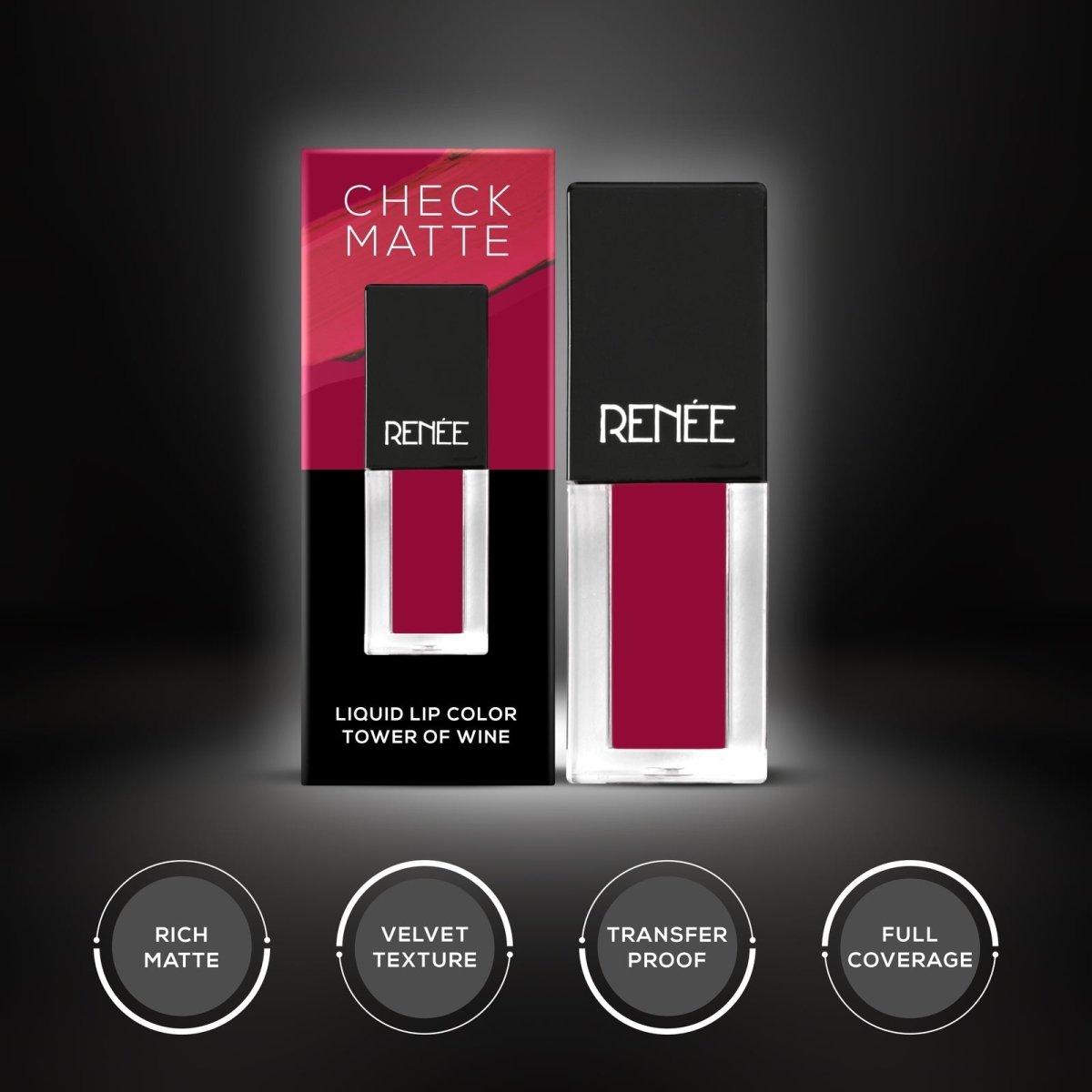 Renee Check Matte Liquid Lip Color 2.5ml - Tower Of Wine