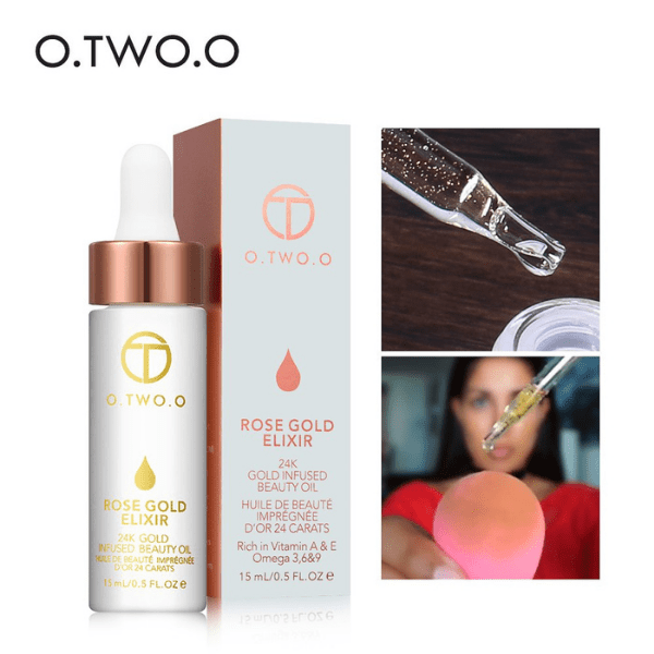 O.TWO.O Rose Gold Elixir 24k Gold Infused Beauty Oil (15ml)