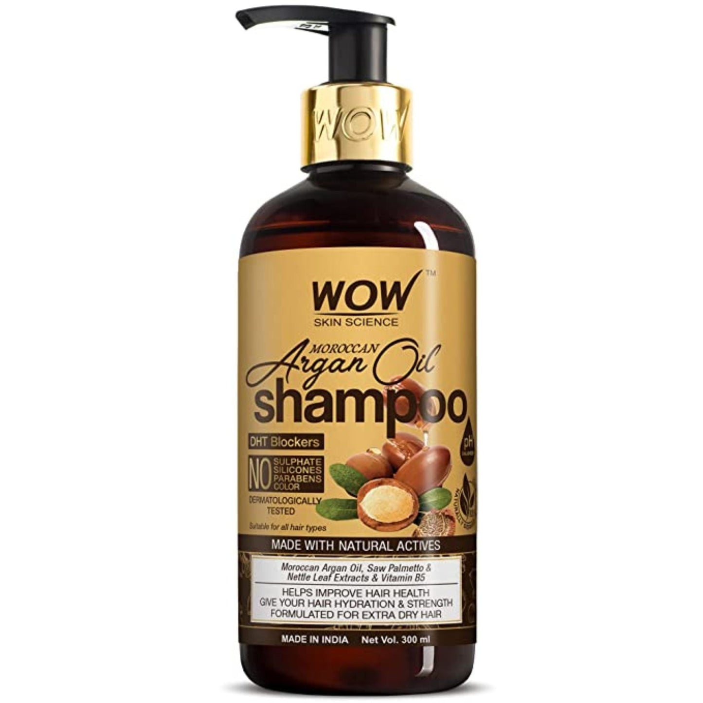 WOW Skin Science Moroccan Argan Oil Shampoo For Dry Hair/Dandruff/Hair Loss/Hair Growth/Frizzy Hair