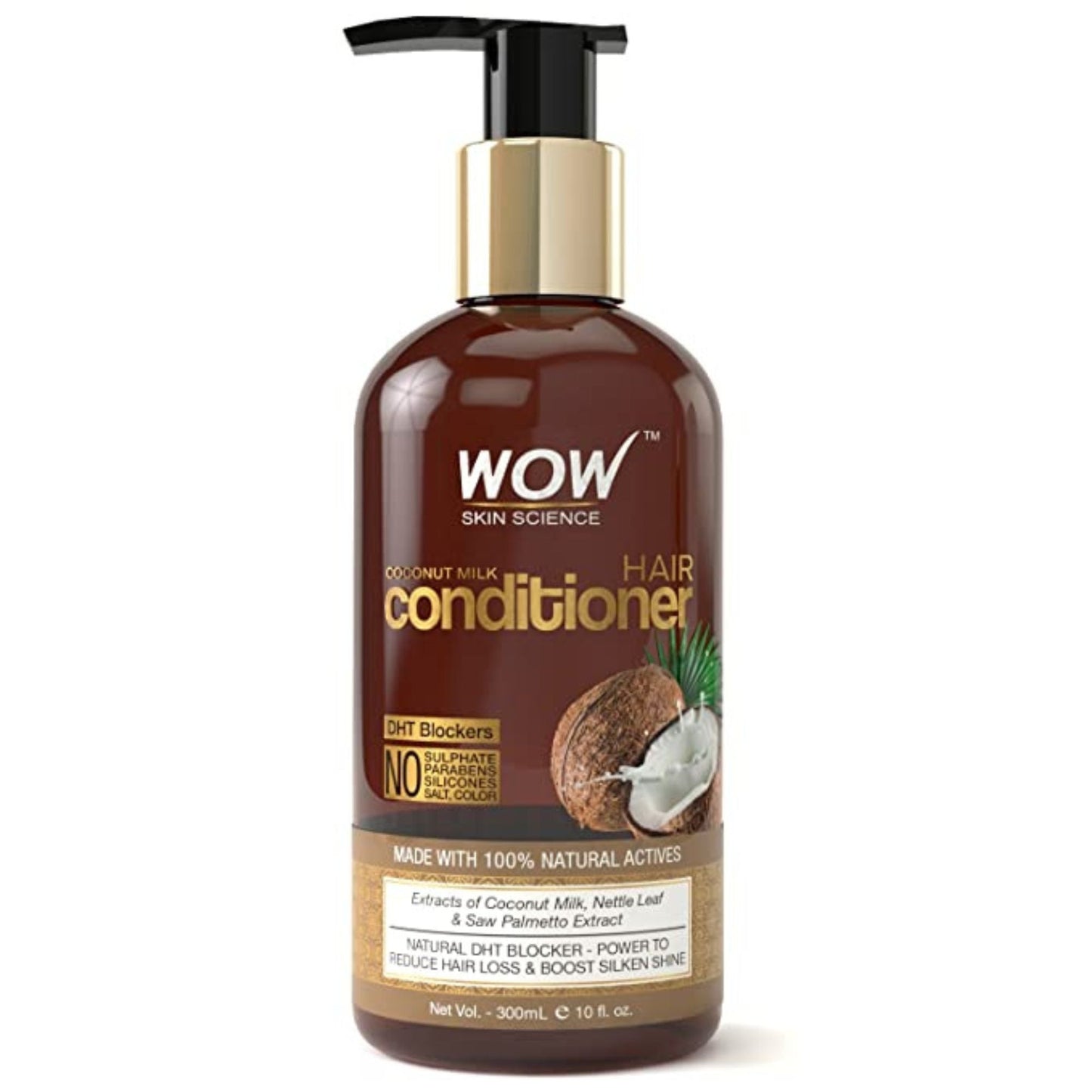 WOW Skin Science Coconut Milk Conditioner For Dry/Frizzy Hair, Hair Fall/Growth/Damage -With Dht Blockers
