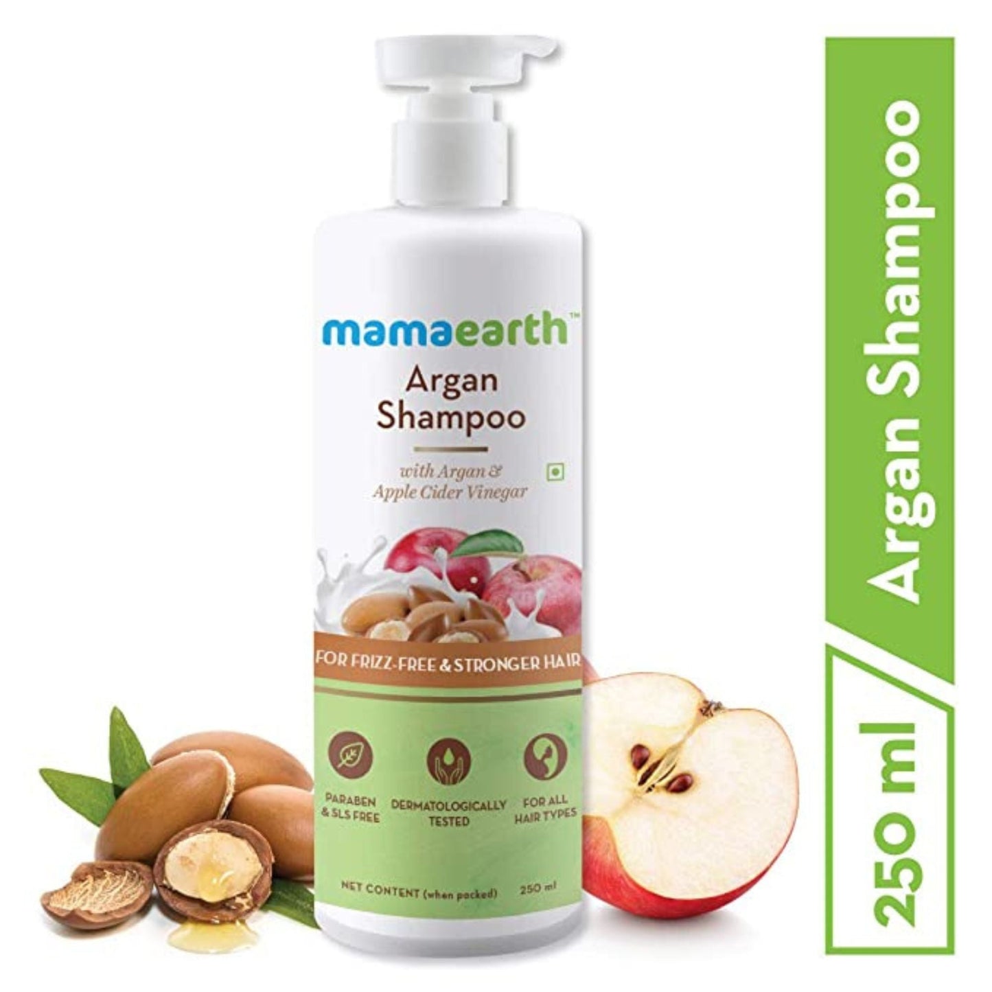 Mamaearth Argan & Apple Cider Vinegar Shampoo For Dry & Frizzy Hair, with Argan & Apple Cider Vinegar for Frizz-Free & Stronger Hair 250 ml