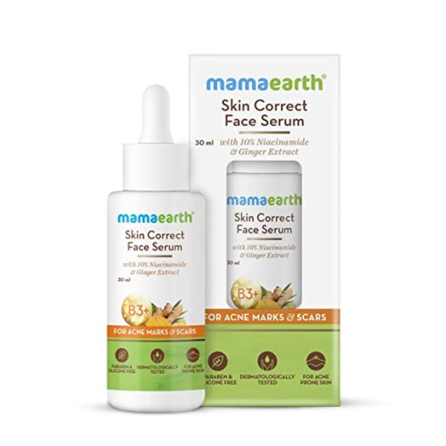 Mamaearth Skin Correct Face Serum Acne Scars removal cream with Niacinamide and Ginger Extract