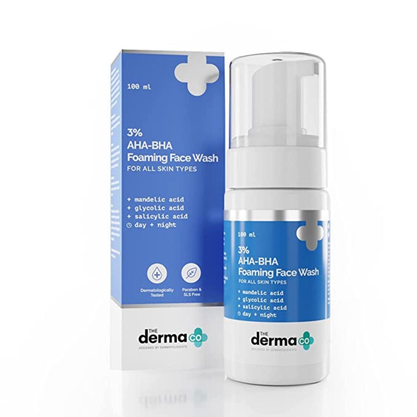 The Derma Co 3% AHA-BHA Foaming Face Wash, Anti Acne Foaming Cleanser for Face- 100 ml(dermaco)