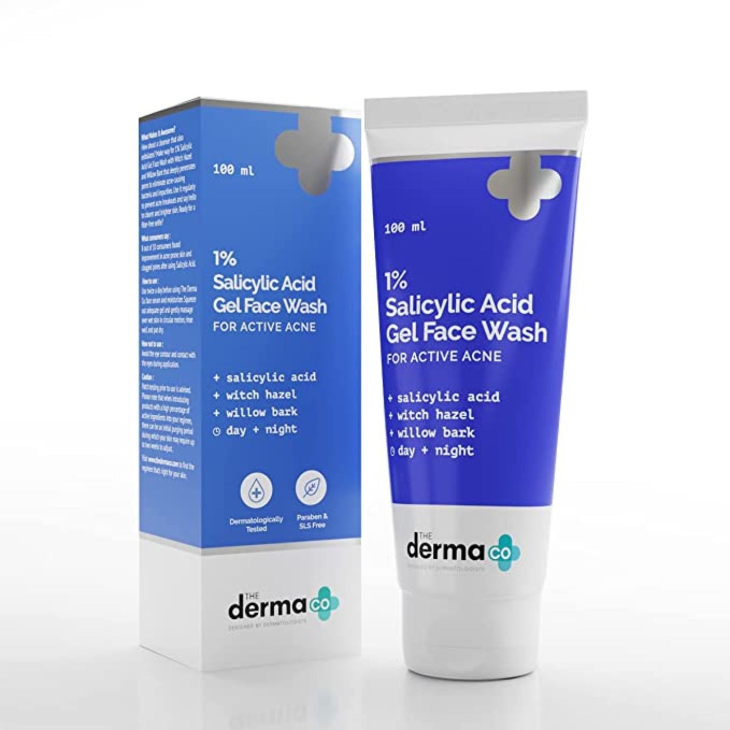 The Derma Co 1% Salicylic Acid Gel Face Wash with Salicylic Acid & Witch Hazel for Active Acne - 100 ml(dermaco)