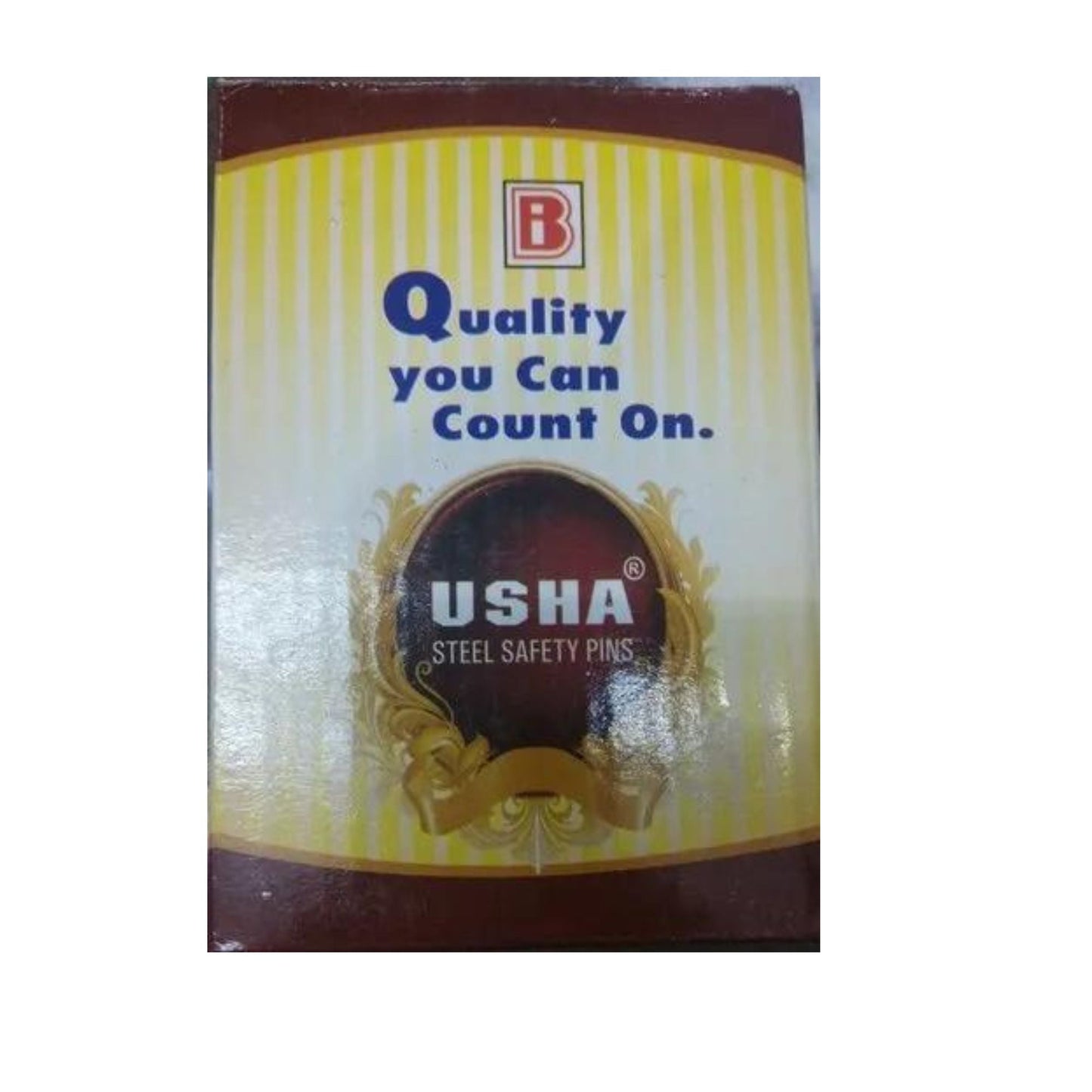 Nickel Usha Steel Safety Pins, box 250 pins in box size no 4 silver color