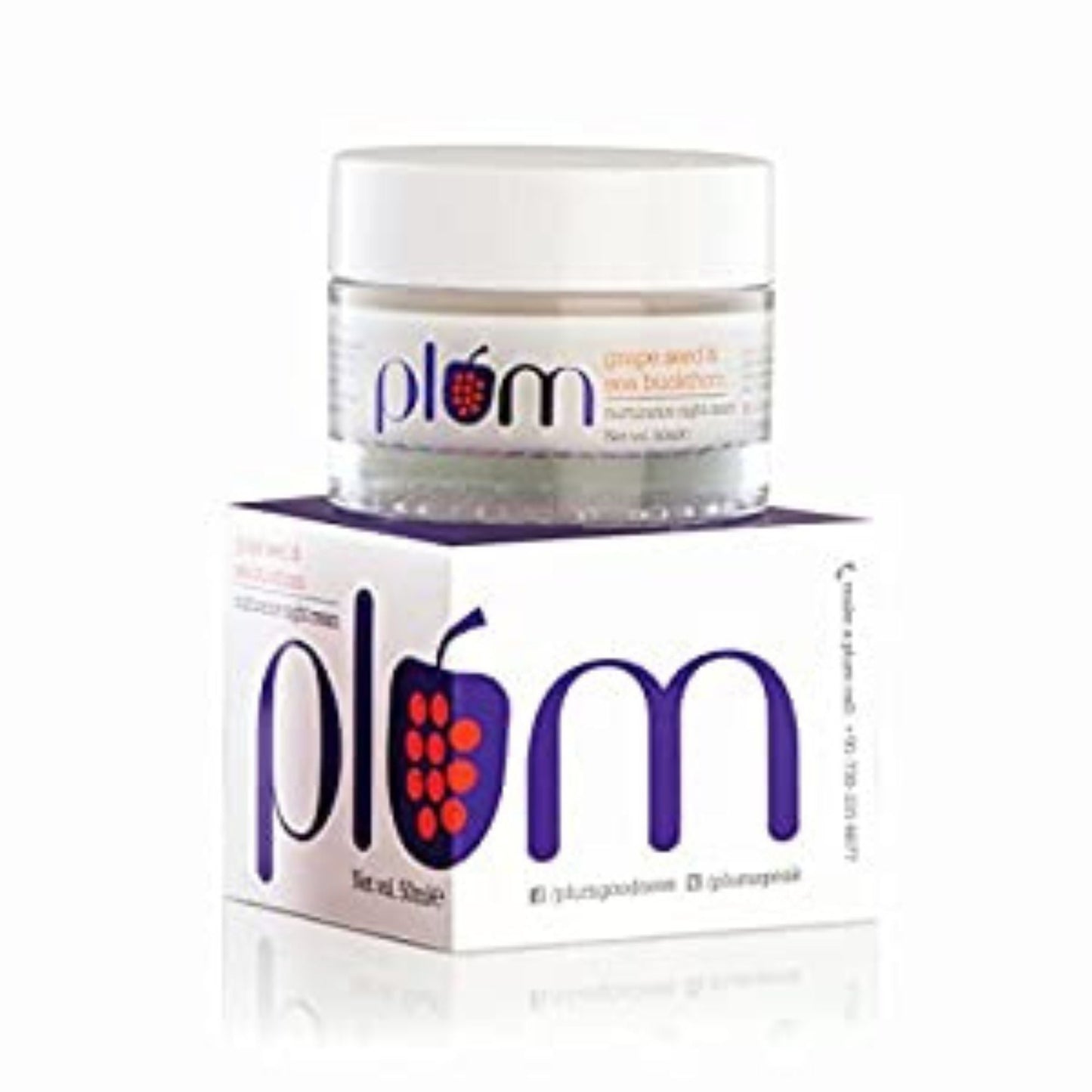 Plum Grape Seed & Sea Buckthorn Nurturance Night Cream | For Normal, Combination, Dry Skin | Overnight Hydration | Vitamin-E | 100% Vegan | Paraben Free | 50ml