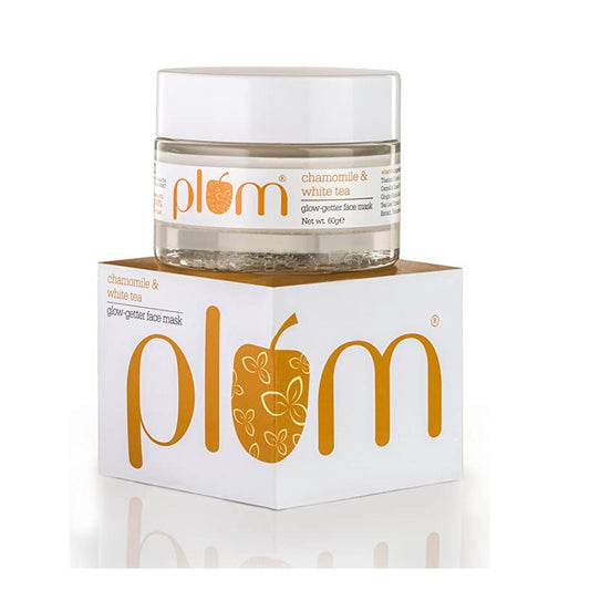 Plum Chamomile & White Tea Glow-Getter Face Mask | De-tanning Clay Mask | For Normal, Combination Skin | 100% Vegan, Cruelty Free