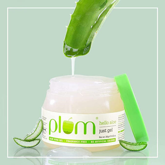 Plum Hello Aloe Just Gel | For All Skin & Hair Types | Aloe Vera Gel | Aloe vera Gel for Face | 100% Vegan | 100% Fragrance Free