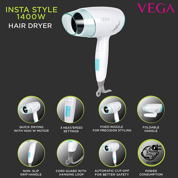 Vega Insta Look 1400W Hair Dryer - VHDH-23