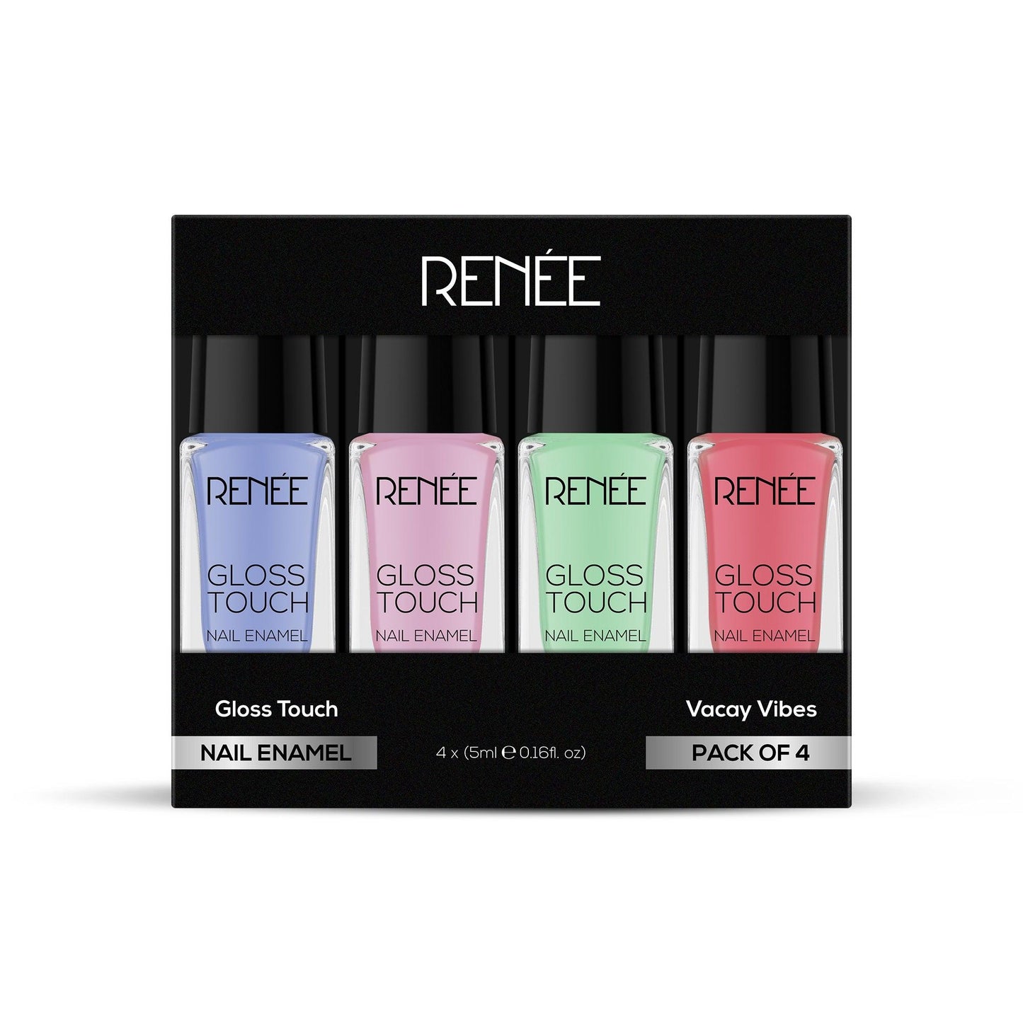 Renee Gloss Touch Set Of 4 Nail Enamels, 5ml Each - N04 Vacay Vibes