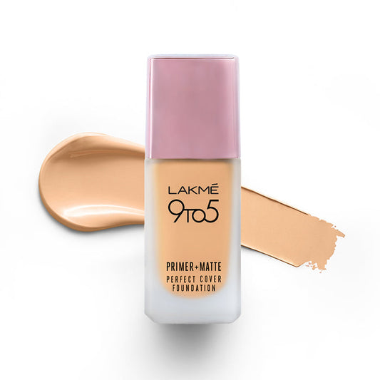 Lakmé 9 To 5 Primer + Matte Perfect Cover Foundation -  W110 Warm Light