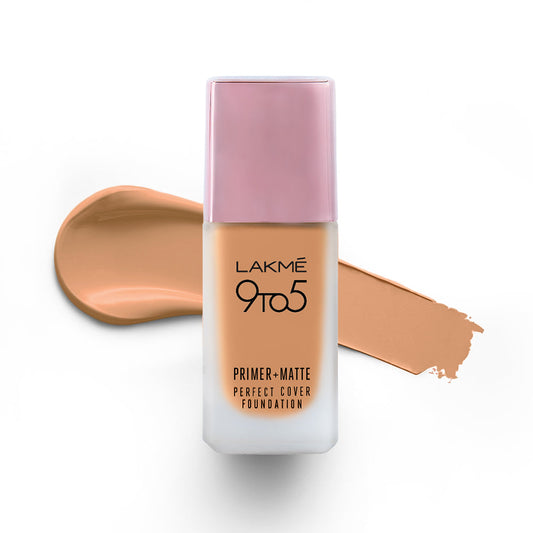 Lakmé 9 To 5 Primer + Matte Perfect Cover Foundation -  W230 Warm Wood