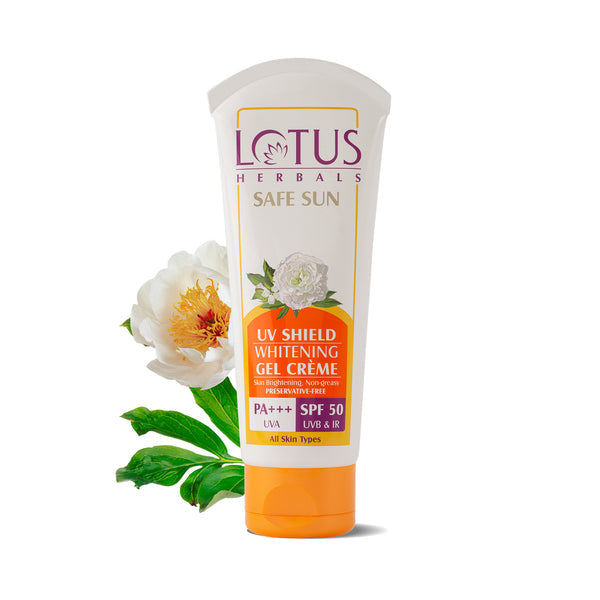 Lotus Herbal Safe Sun UV Shield Whitening Gel Cream SPF 50 PA+++