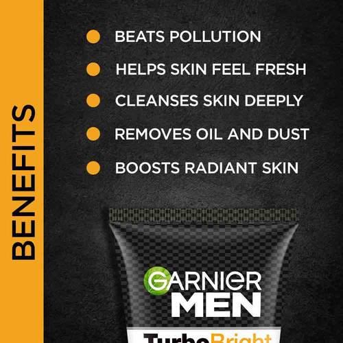 Garnier Men Turbo Bright Anti-Pollution Double Action Face Wash 50g