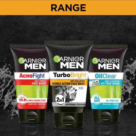 Garnier Men Turbo Bright Anti-Pollution Double Action Face Wash 50g