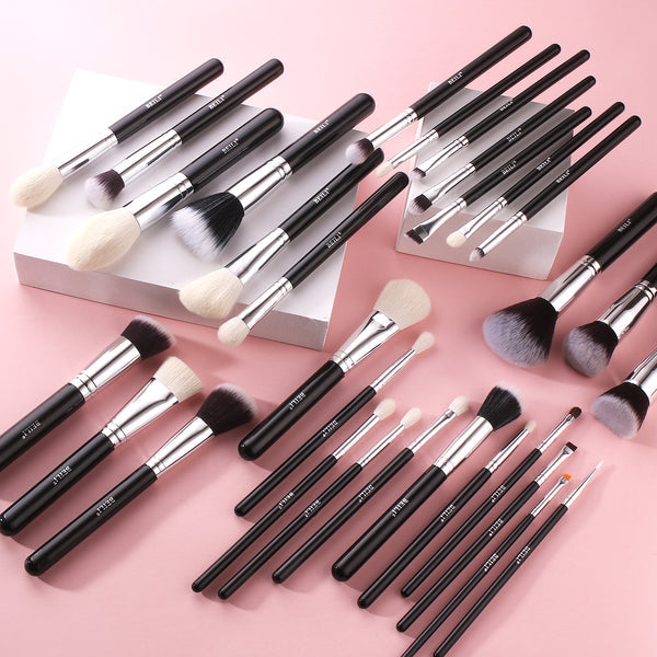 Beili Classic Black Goat Hair Makeup Brush Set(25Pcs) - B25