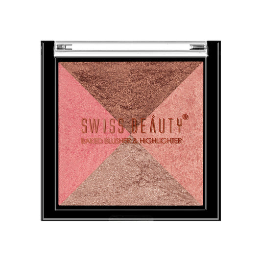 Swiss Beauty Baked Blusher & Highlighter Shade - 1