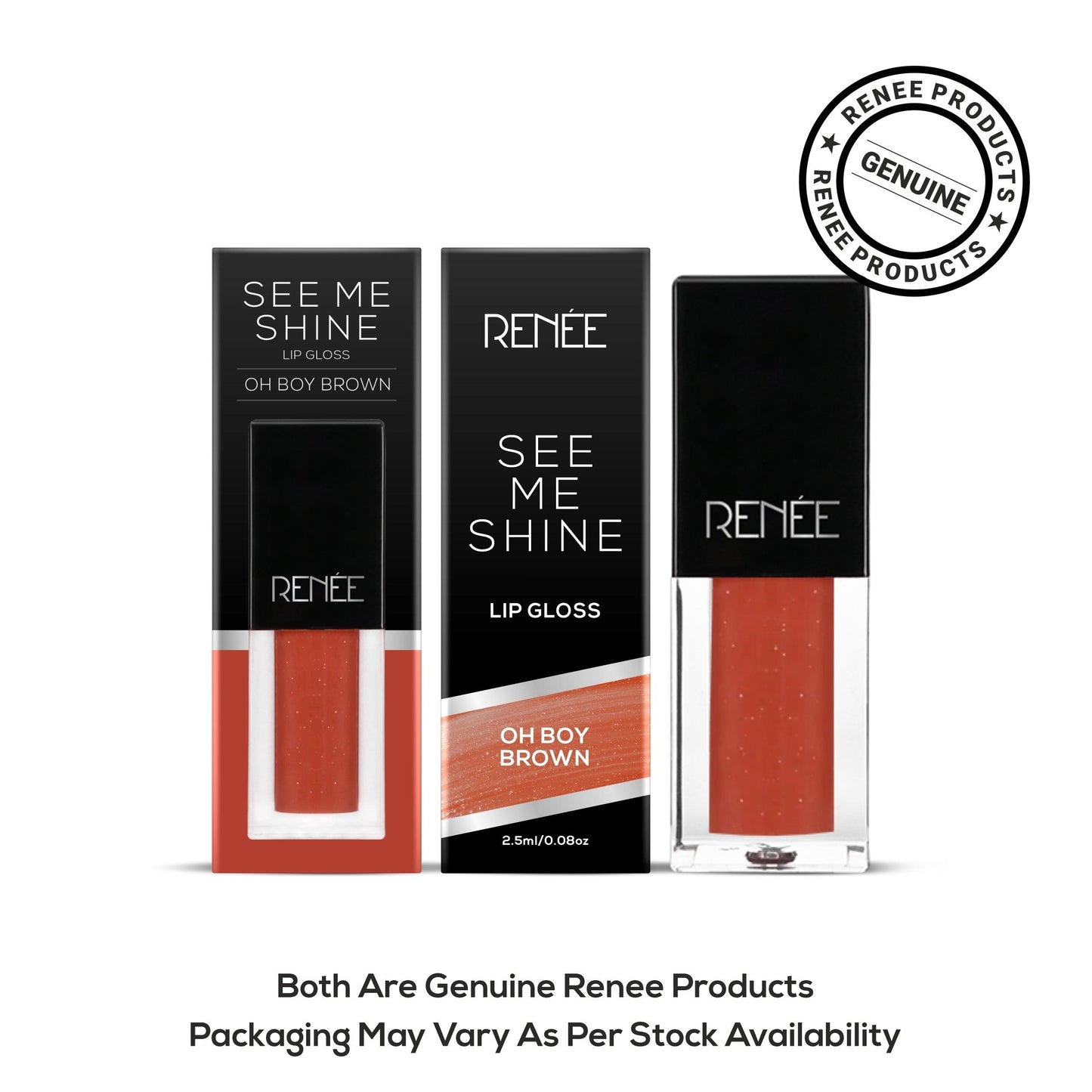 Renee See Me Shine Lip Gloss 2.5ml - Oh Boy Brown