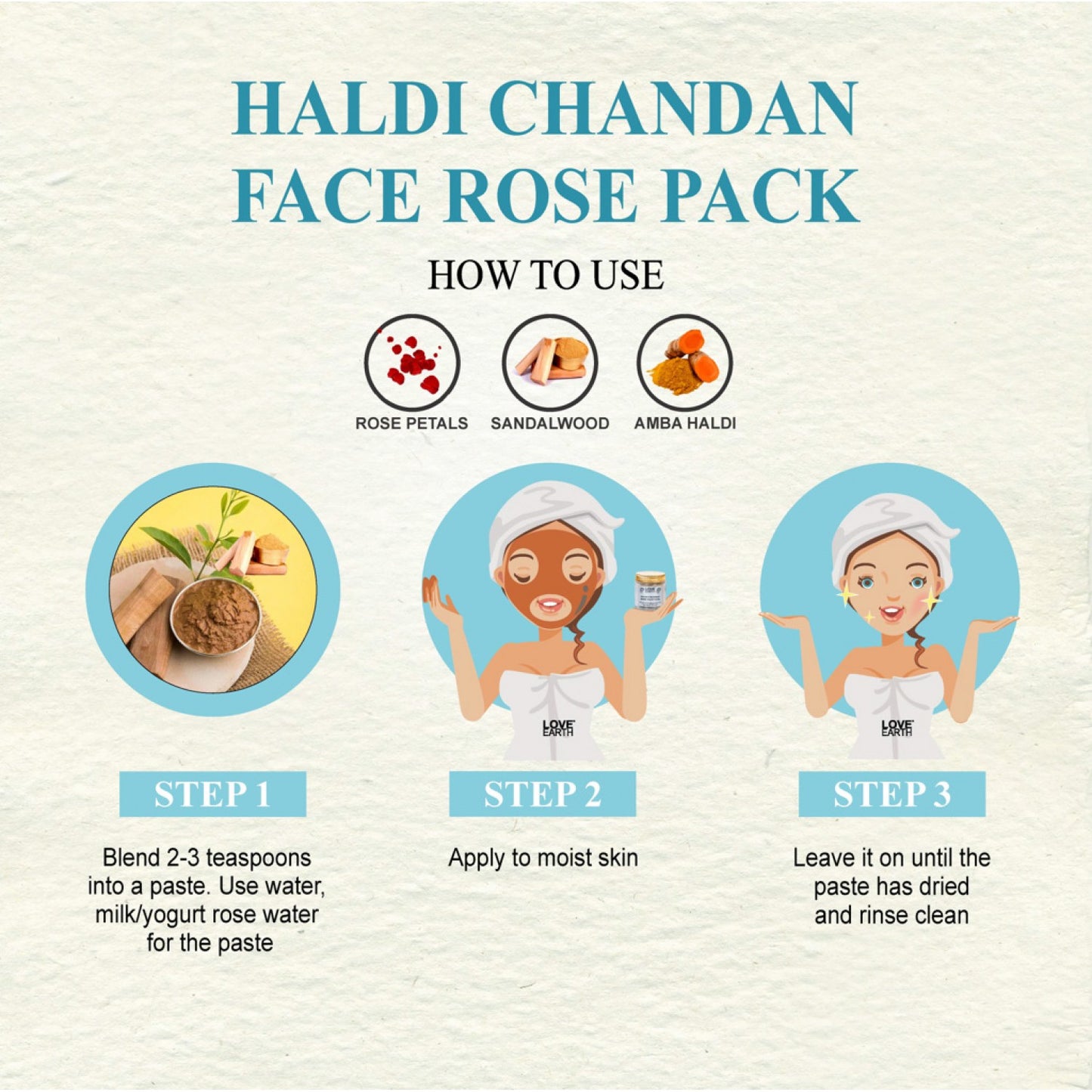 Love Earth Haldi Chandan Rose Face Pack - 100g