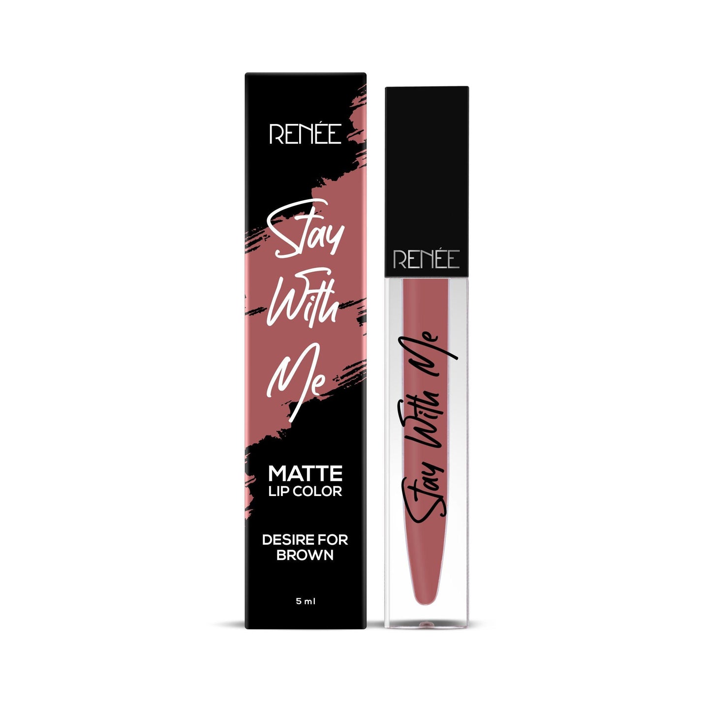 Renee Stay With Me Matte Liquid Lip Color 5ml - Desire For Brown