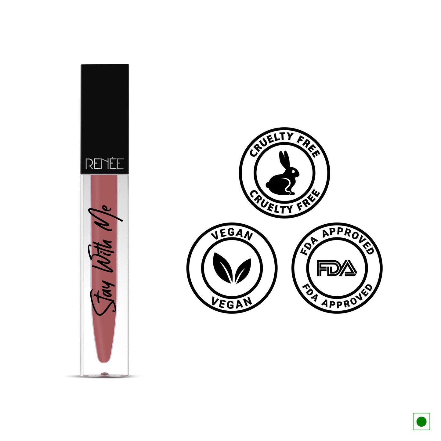 Renee Stay With Me Matte Liquid Lip Color 5ml - Desire For Brown