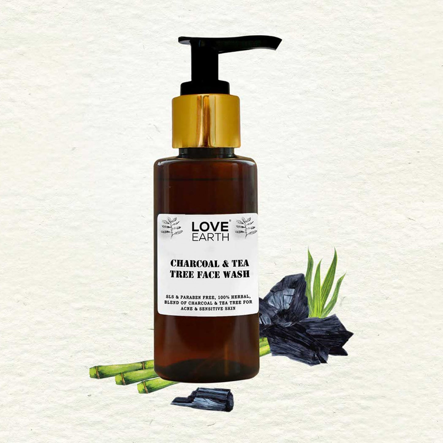 Love Earth Charcoal Tea Tree Face Wash - 100ml