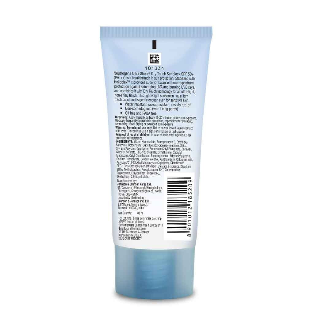 Neutrogena Ultra Sheer Dry Touch Sunscreen SPF 50+ (88ML)