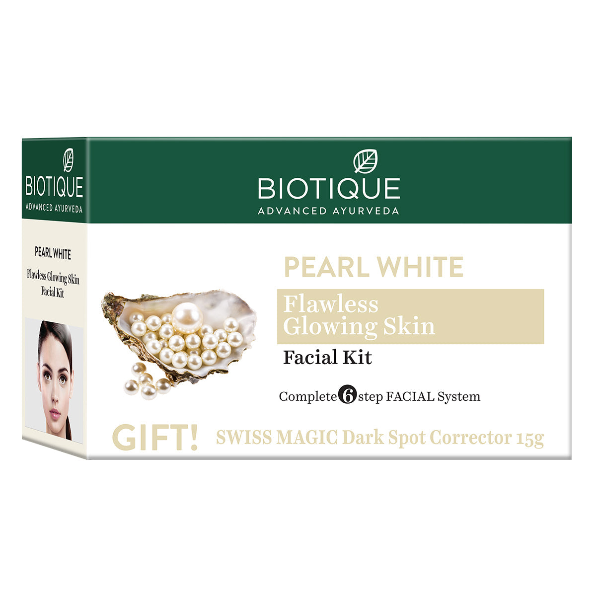 Biotique Pearl White Flawless Glowing Skin Facial Kit (5x10g + 15g)