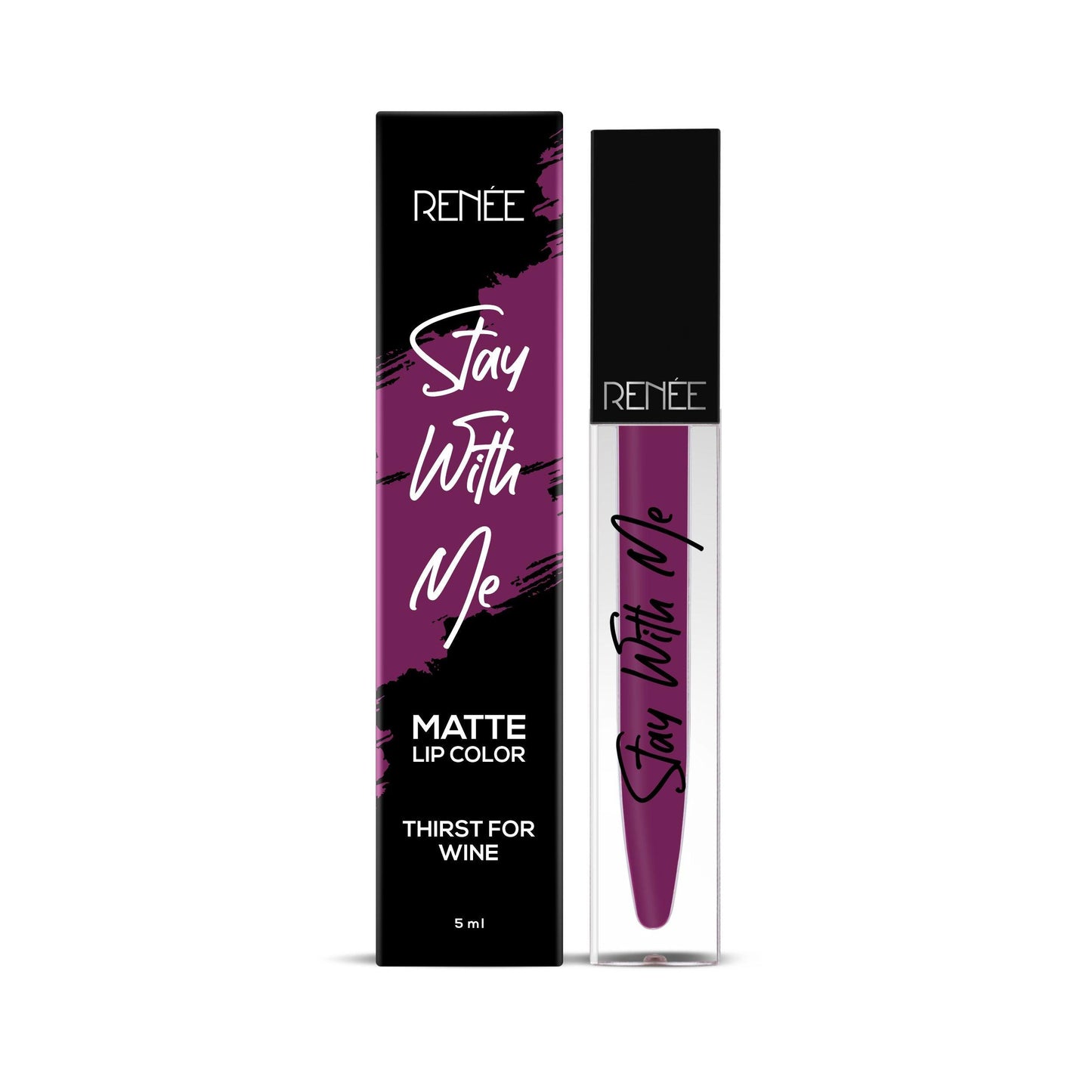 Renee Stay With Me Matte Liquid Lip Color 5ml - Thirst For Wine